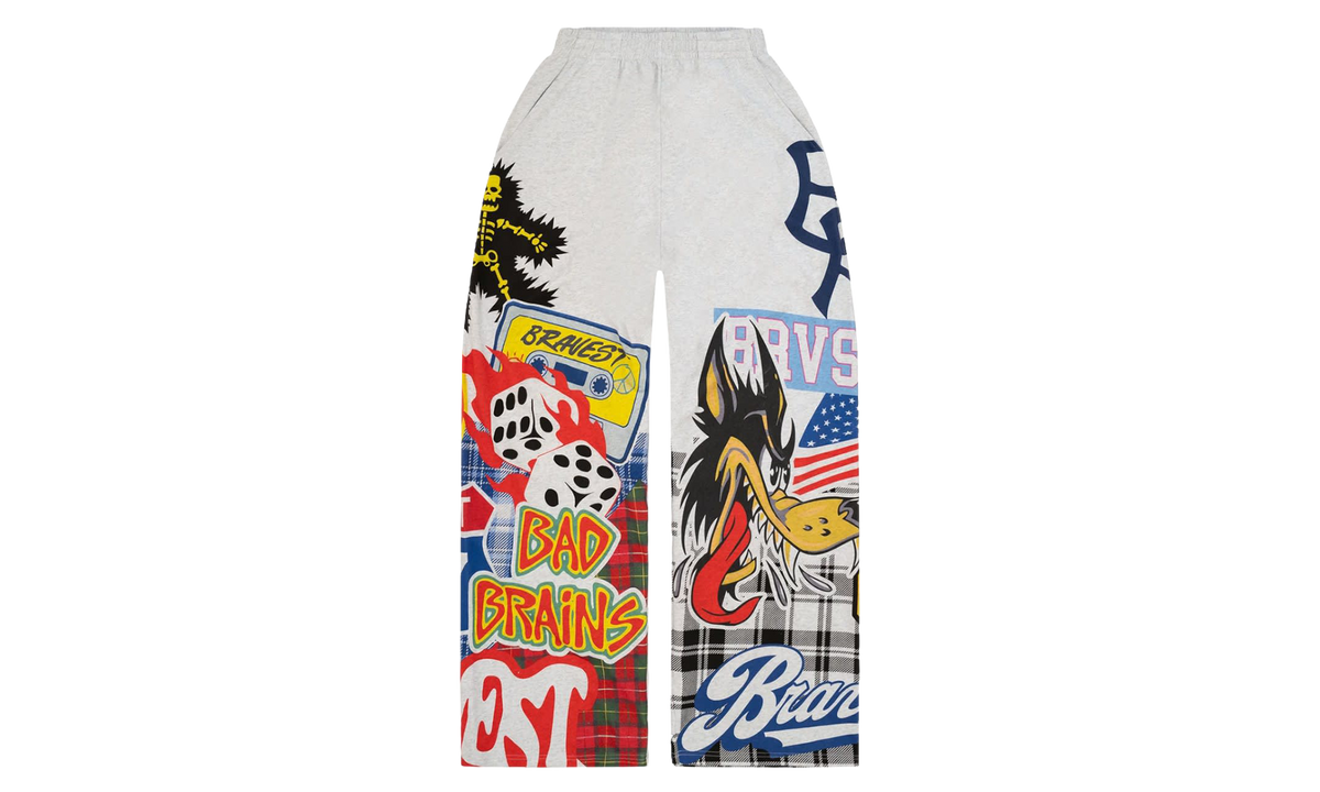 BRAVEST STUDIOS Patchwork Baggy Sweatpants "White" BS158