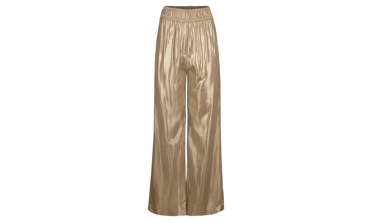 BRUNELLO CUCINELLI Wide Leg Satin Trousers WMNS "Gold" BRUN325