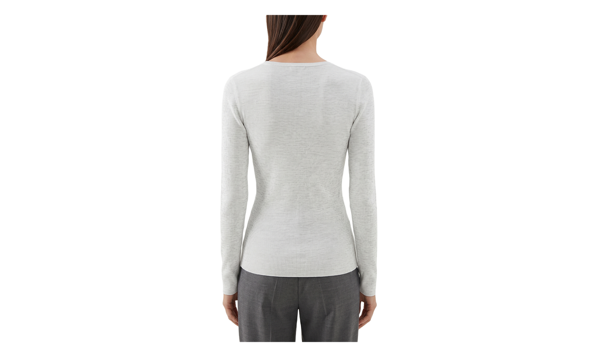 BRUNELLO CUCINELLI Ribbed Knit Top WMNS "Light Grey" BRUN368