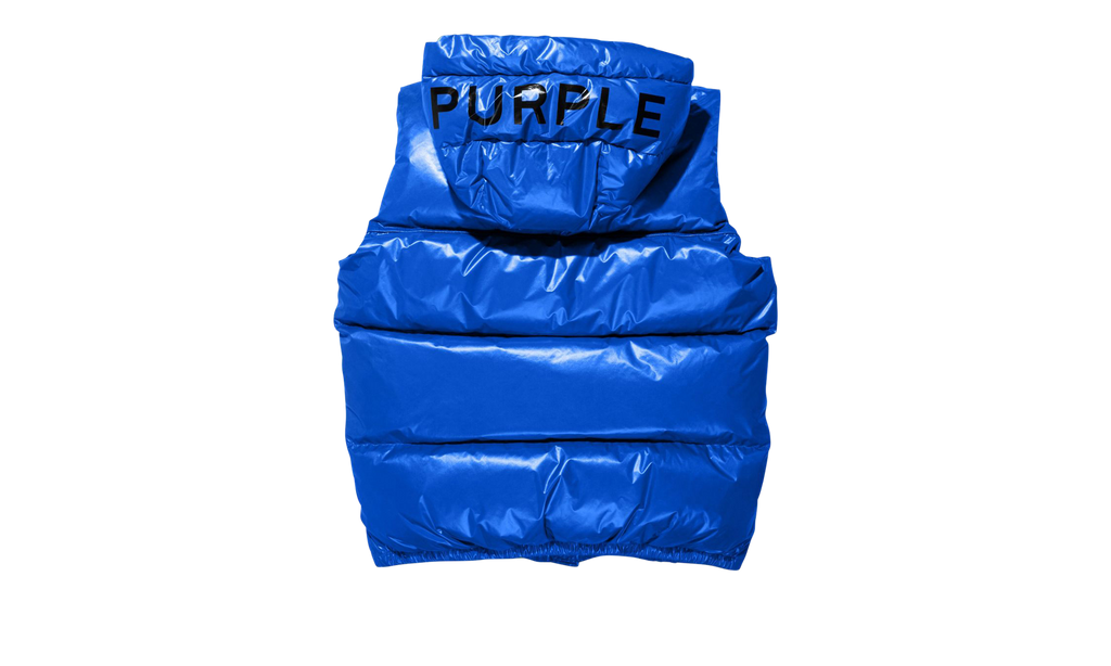 Purple Brand NYLON PUFFER VEST "Blue" P623 PBLV423
