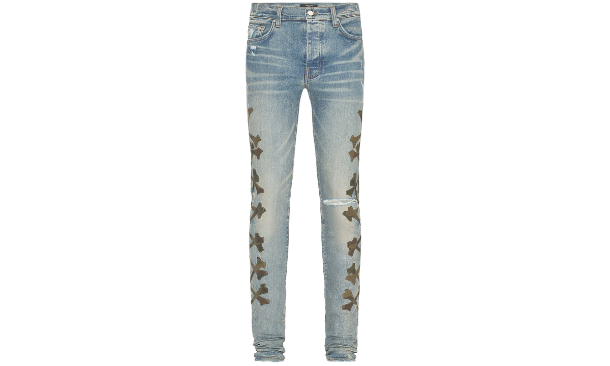 Amiri Camo Bones Jeans "Clay Indigo" PF22MDS027 408