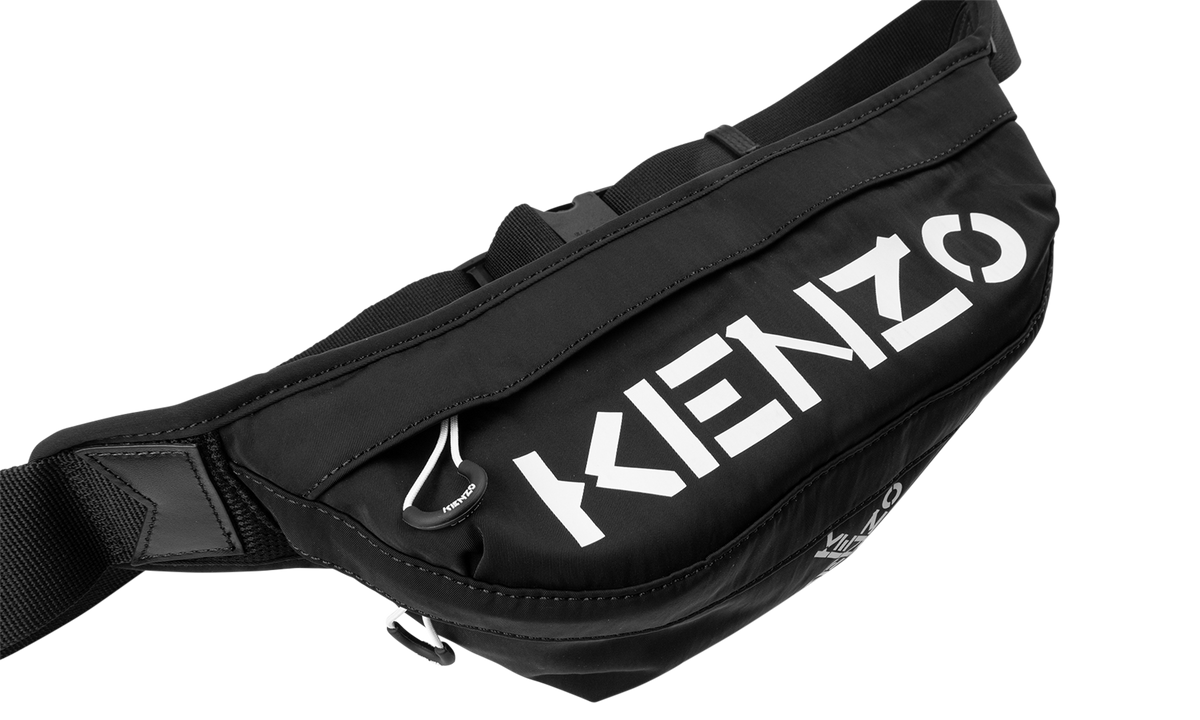 Kenzo Sport Logo Printed Belt Bag "Black/White" 5SA221 F21 99