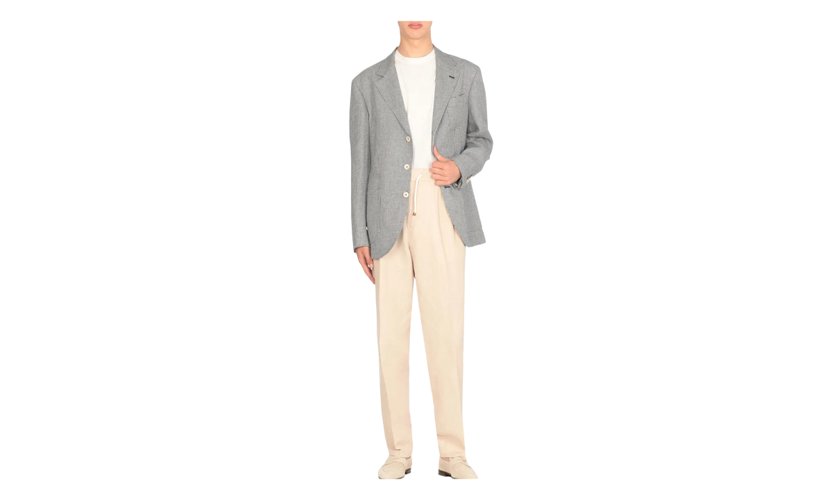 BRUNELLO CUCINELLI Checkered Deconstructed Blazer "Gray" BRUN517