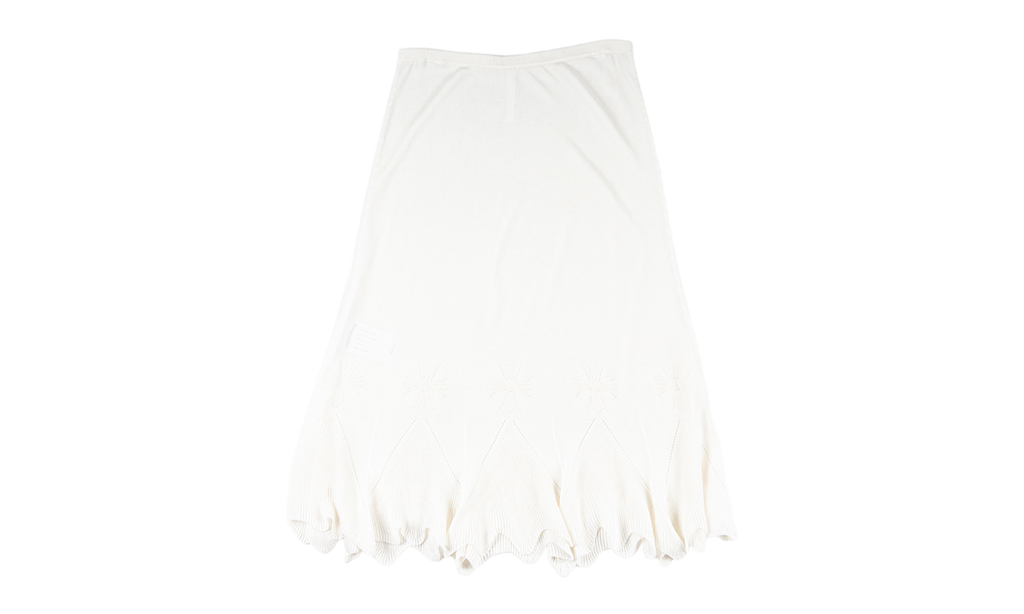 Chrome Hearts Frankie B Stark Sheer Jacquard Skirt "White" CHRM1503
