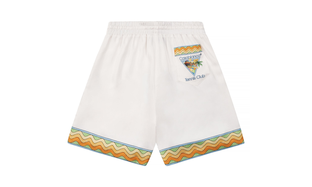 Casablanca Afro Cubism Tennis Club Silk Short "White" MS24 TR 012 04