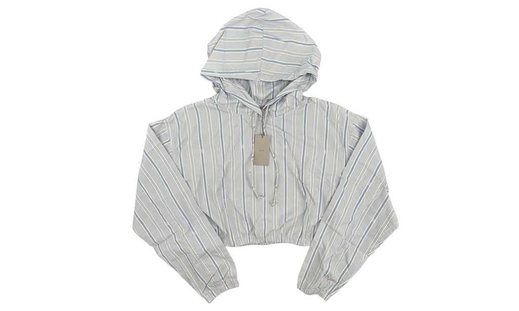Clovis Logo Stripped Cropped Hoodie WMNS "Orbit Blue" KITH258