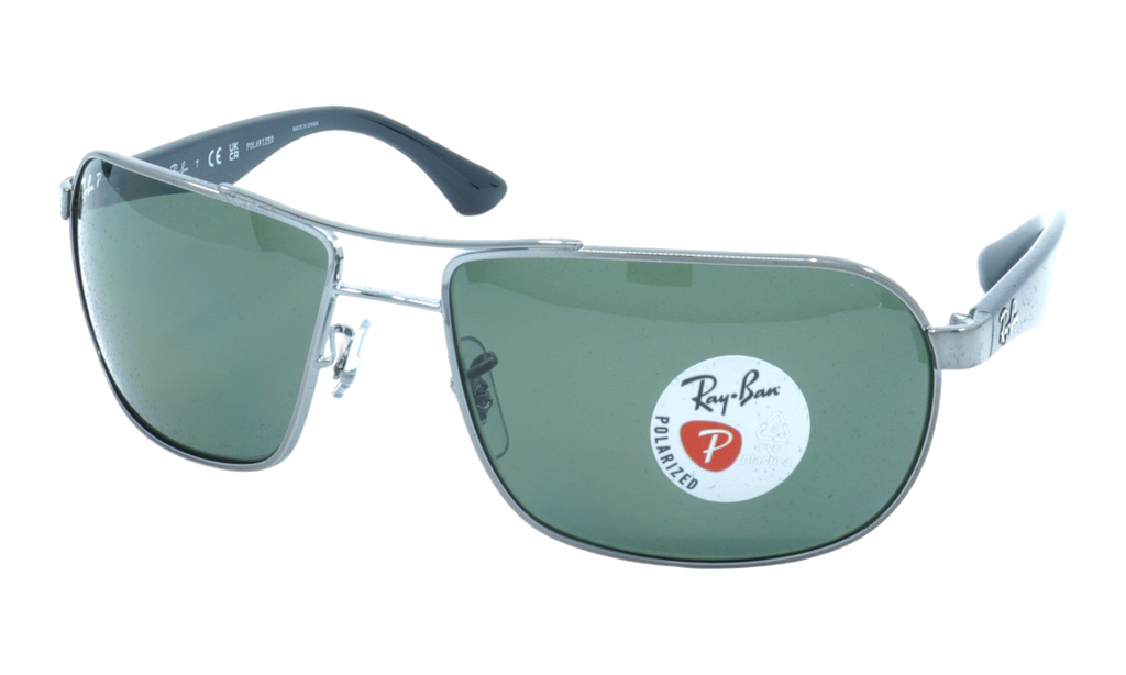 Rayban Rectangle Sunglasses "Gunmetal" RB3492-004-58