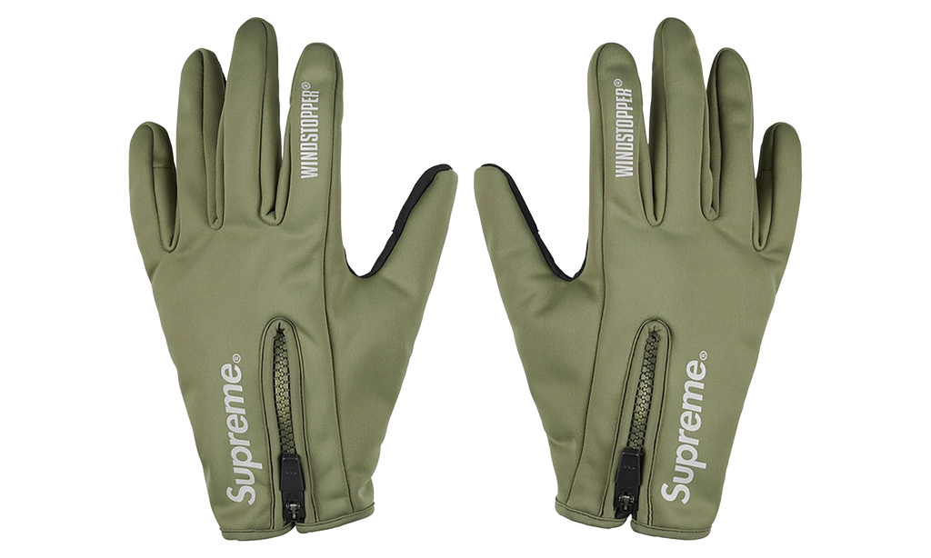 SUPREME WINDSTOPPER Zip Gloves "FW25 - Olive" SU28434