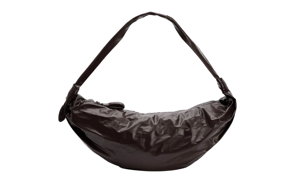 Lemaire Unisex Paper Leather Large Soft Croissant Bag "DARK CHOCOLATE" BG0027 LL0028 BR490
