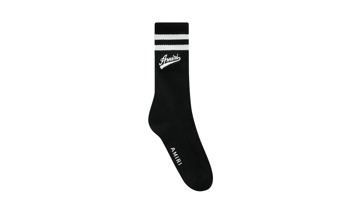 Amiri Varsity Script Socks "Black / White" SS23MHR003 004
