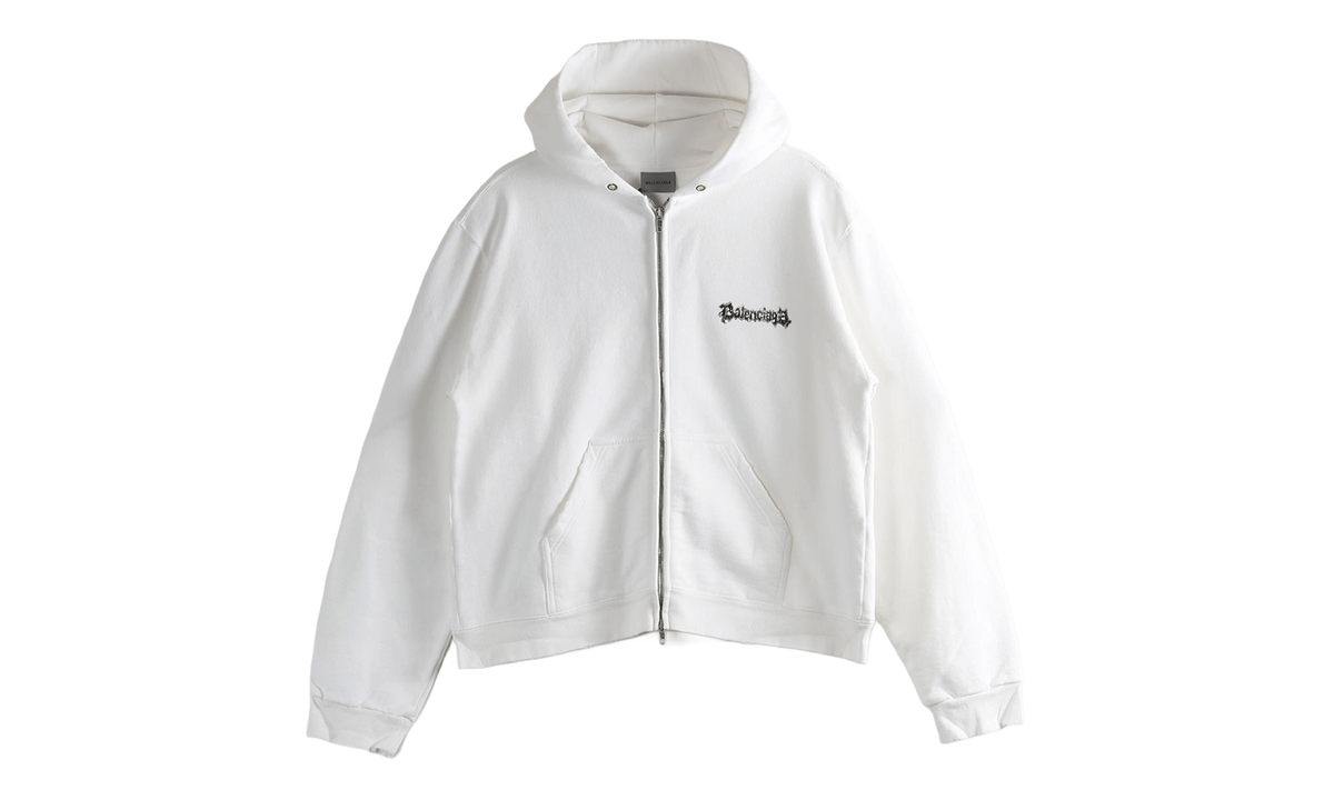 Balenciaga Salon de Couture Regular Fit Zip-Up Hoodie WMNS "White" 851236 TUVD9 9000