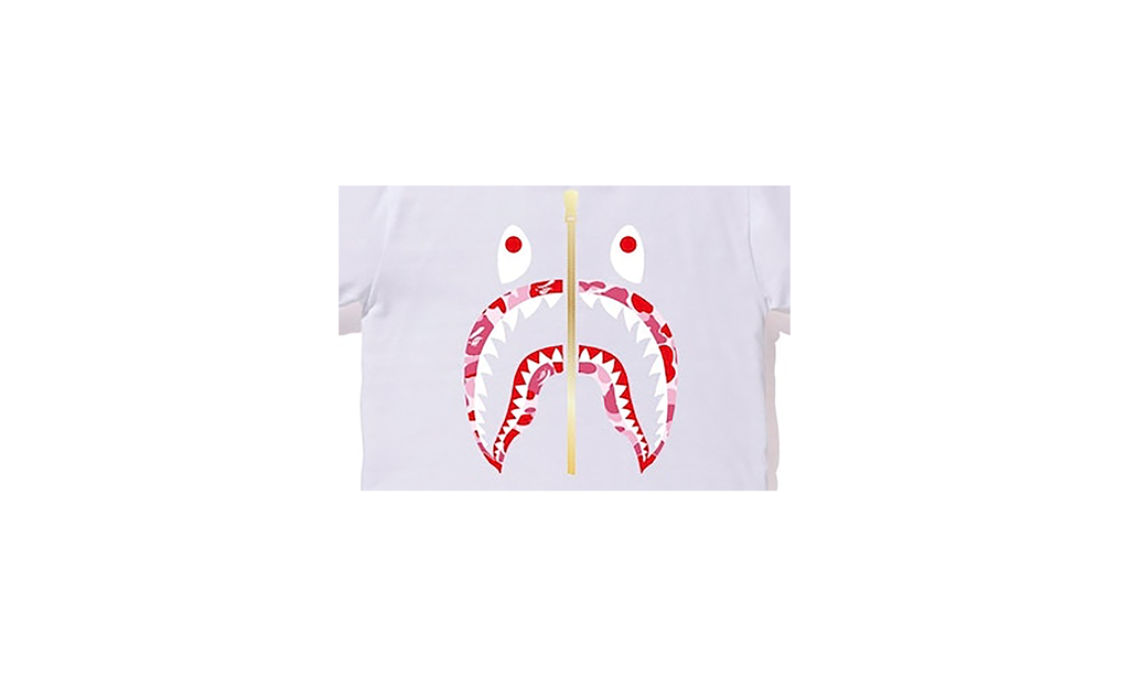 Bape Zip Shark SS Tee "White / Pink Camo" B6CB8C63