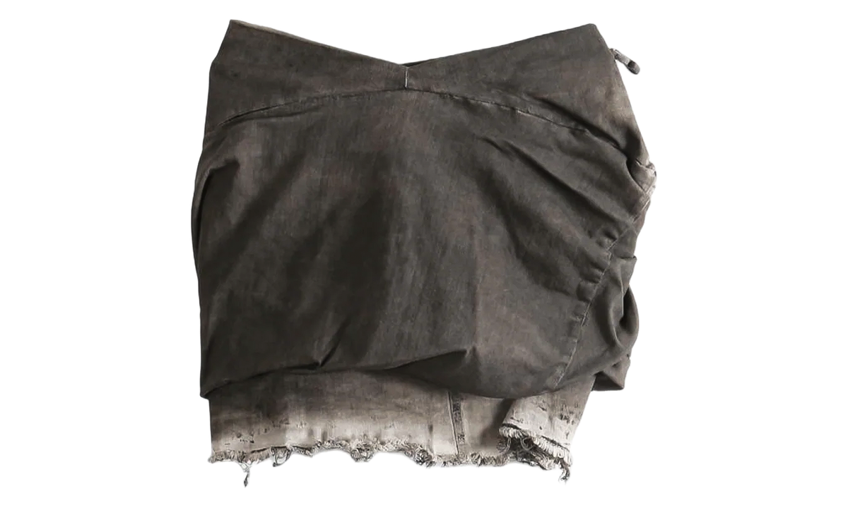 Rick Owens DRKSHDW Draped Mini Denim Skirt WMNS "Dust" DS02F6343 SDRK 34