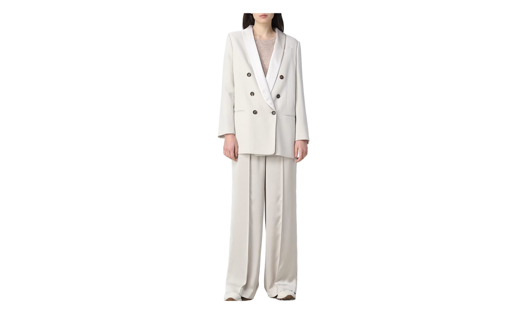 BRUNELLO CUCINELLI Double-Breasted Blazer WMNS "Milk" BRUN1546