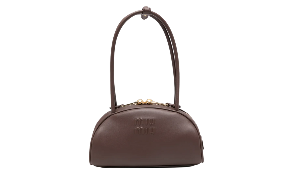 Miu Miu Beau Leather Bag "Briarwood" 5BB192 2CRW F0NBL