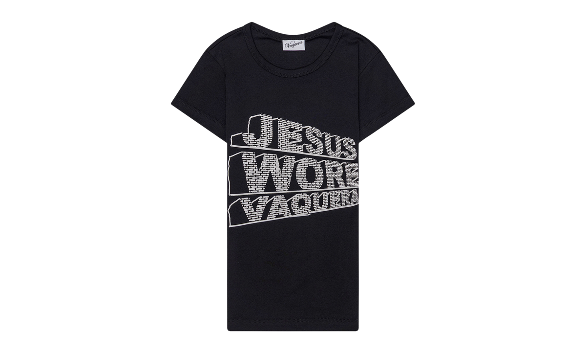 Jesus Wore Vaquera Baby Tee Knit WMNS "Black" VAQ12T009