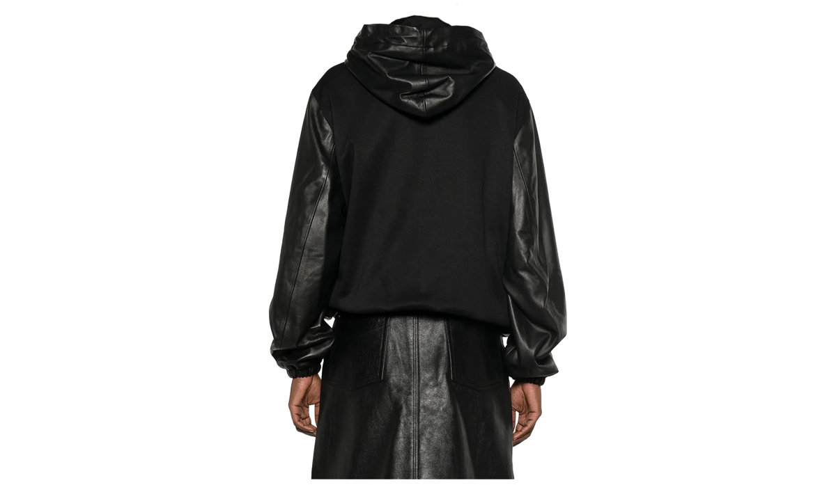 WALES BONNER Vista Leather Anorak "Black / Ivory" UA26LE06LE02910