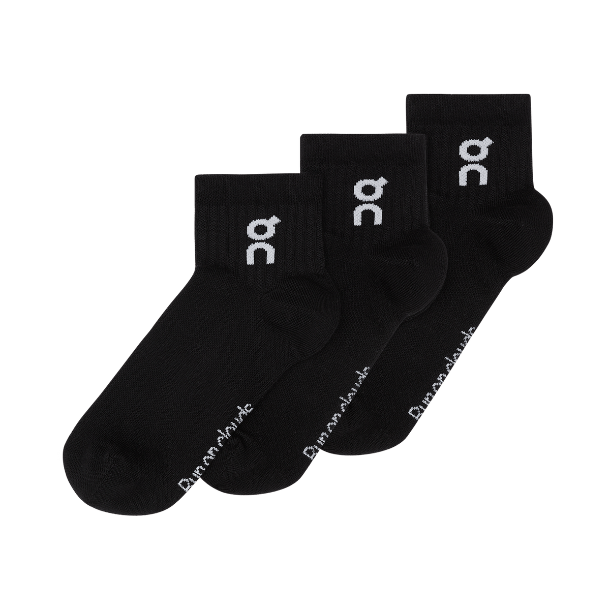 On Logo Sock Mid 3P 'Black'