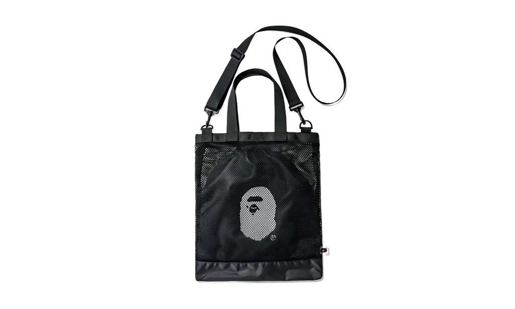 Bape A Bathing Ape 'Ape Head' Mesh Bag "Black" RA 1002