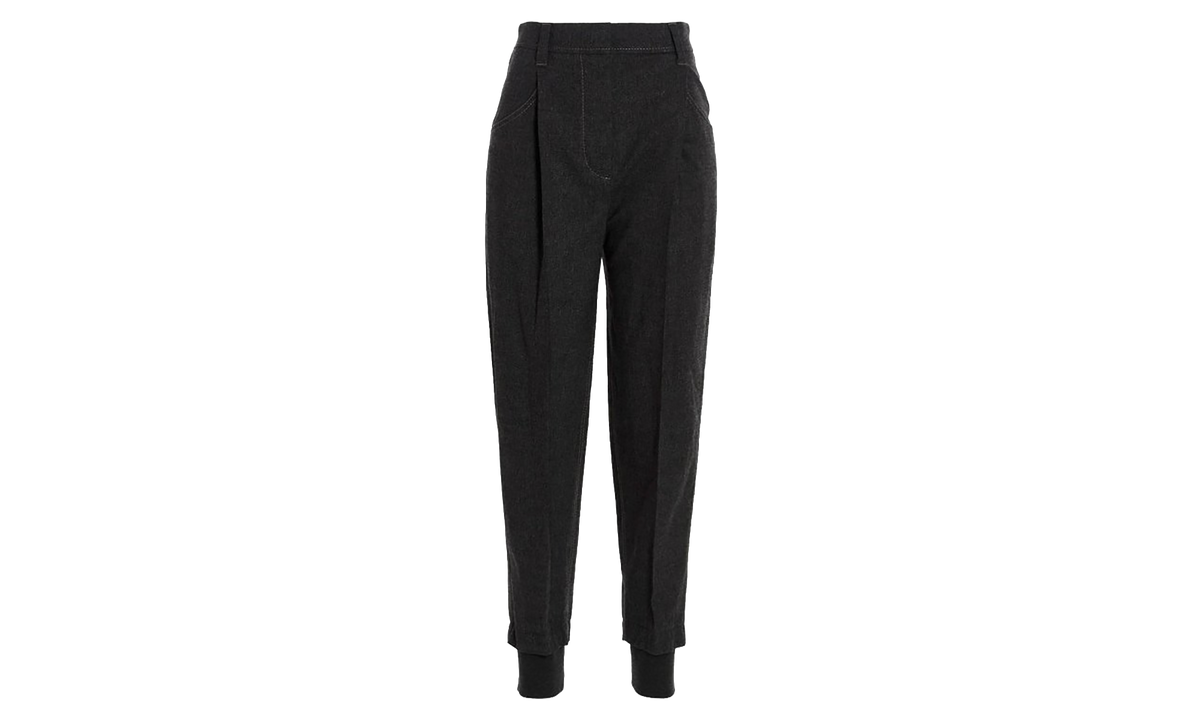 Brunello Cucinelli Wool Blend Tapered Trousers WMNS "Grigio Scuro" BRUN1321