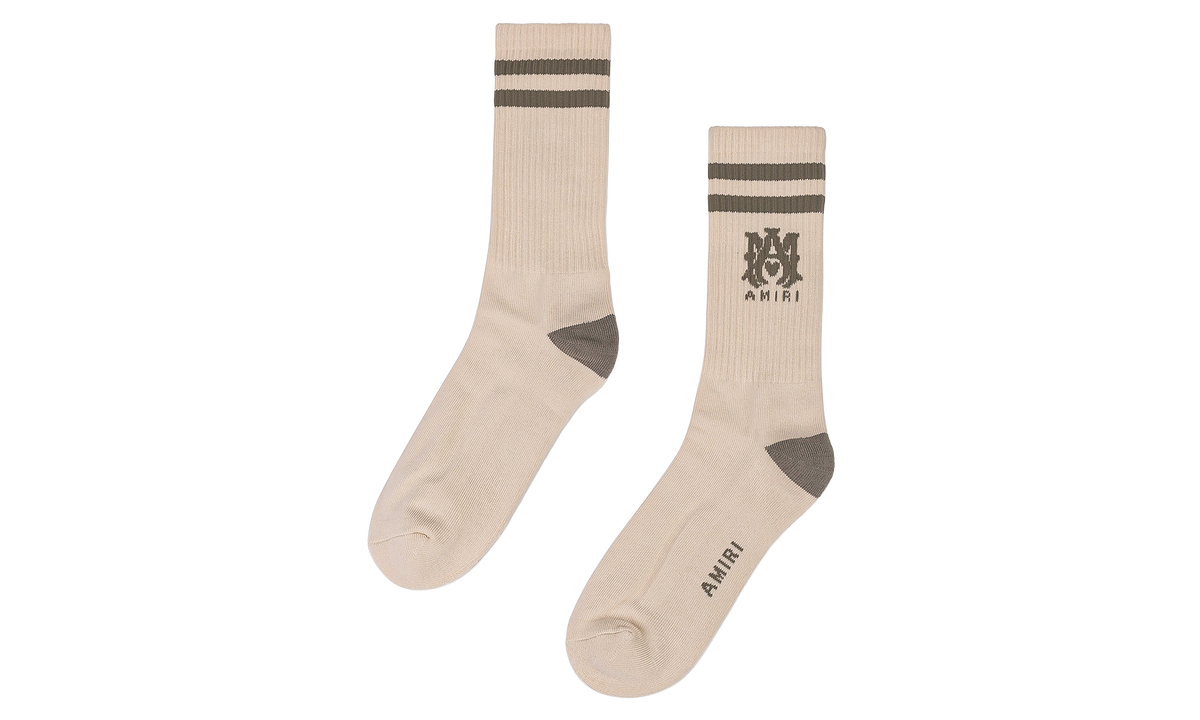 Amiri MA Stripe Socks "Alabaster" AW23MHR002 271