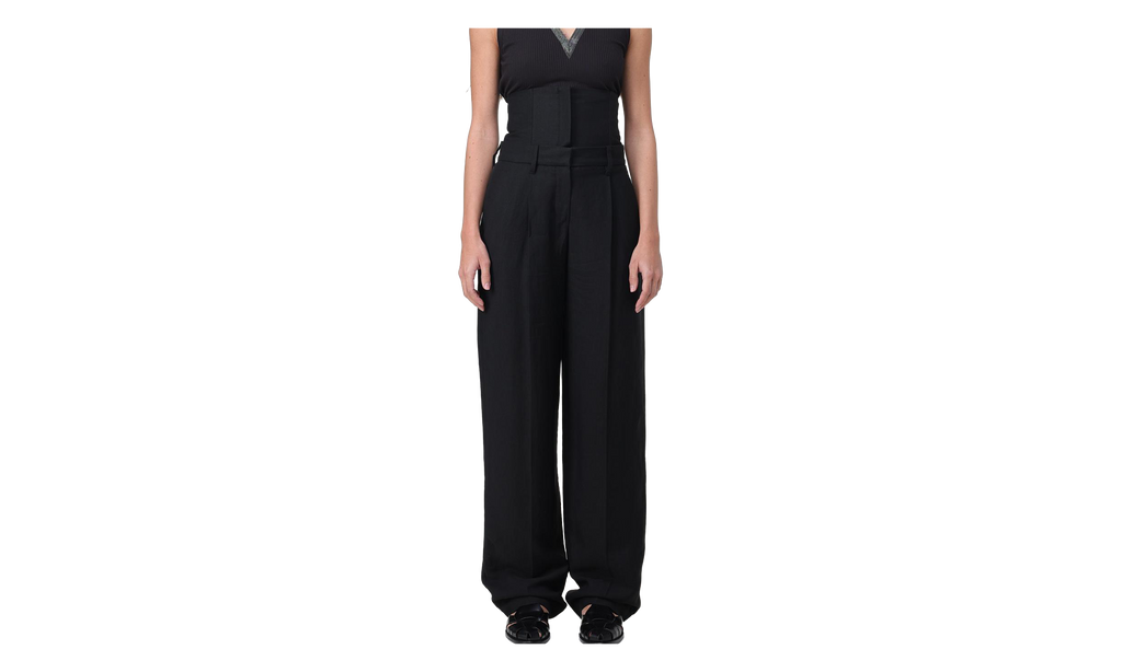 Brunello Cucinelli Linen Blend Wide Leg Trousers WMNS "Nero" BRUN1289