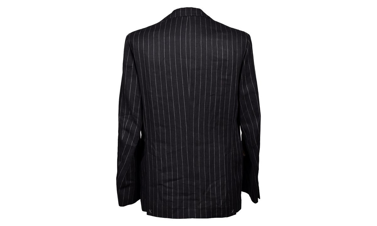 BRUNELLO CUCINELLI Linen Striped Suit Jacket "Black" BRUN582
