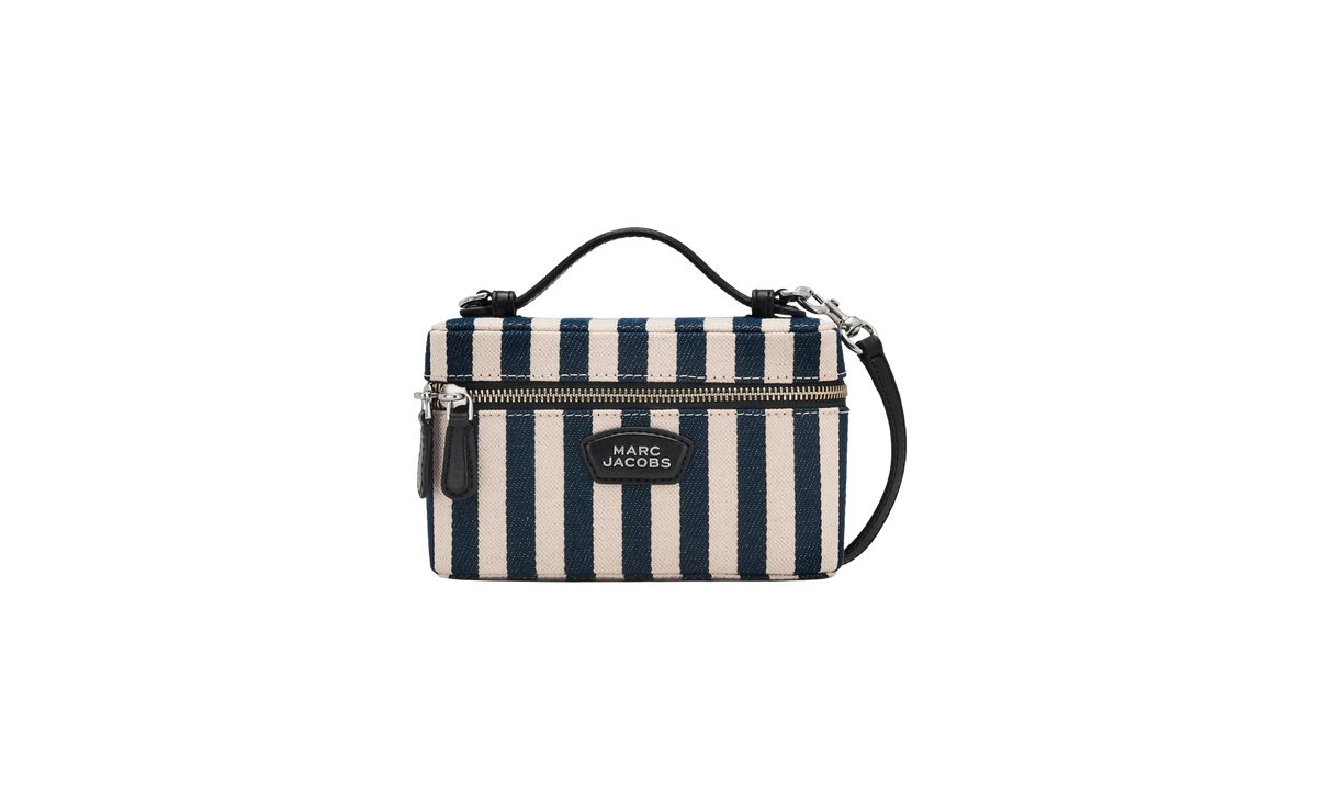 Marc Jacobs Stripe Canvas Everyday Logo Slg Vanity Bag "Blue Sea Multicolor" 2S6HCR005H02 455