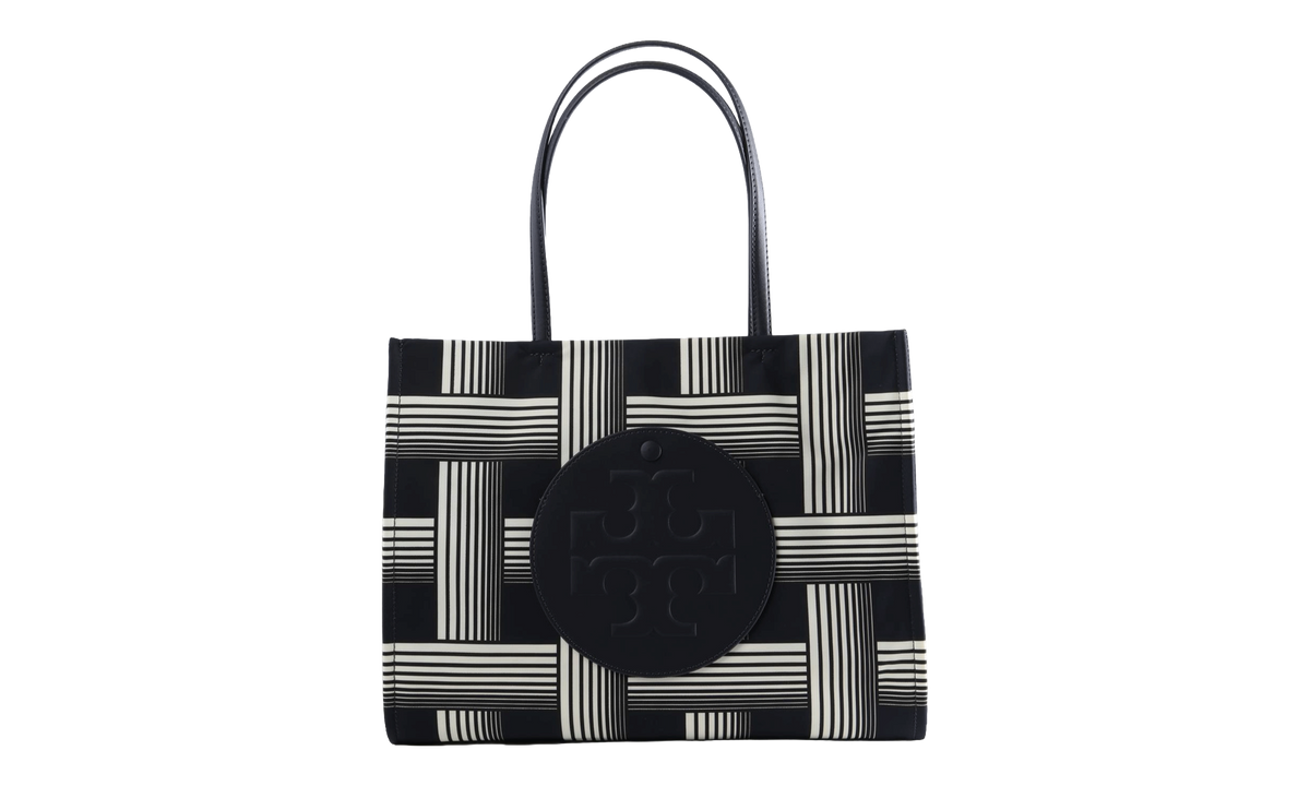 Tory Burch Small Ella Printed Tote Bags "Block Print Black" 185455 200