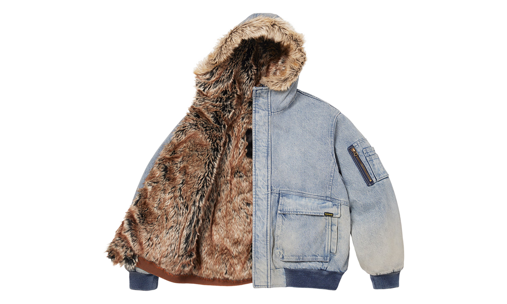 Supreme Reversible Faux Fur Hooded Work Jacket "SS26 - Denim" SU27009