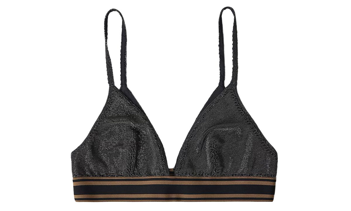 BRUNELLO CUCINELLI Bralette With Striped Band WMNS "Black" BRUN451