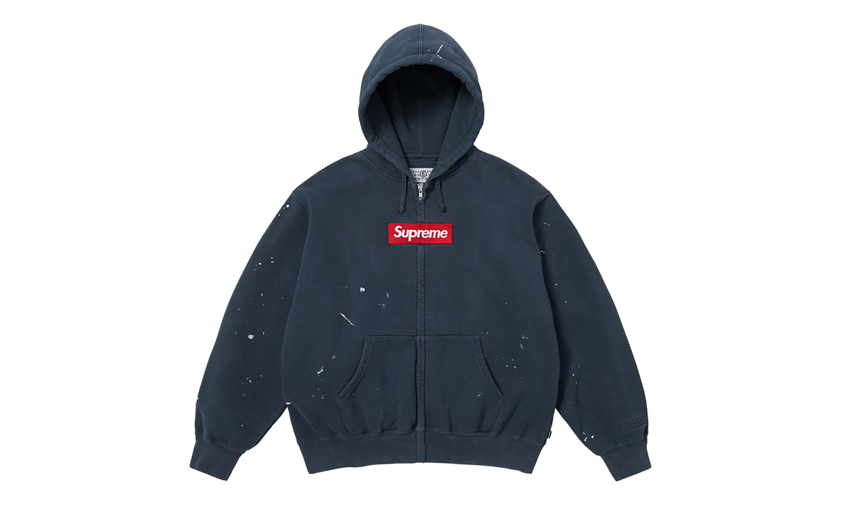 Supreme MM6 Maison Margiela Box Logo Zip Up Sweatshirt "SS26 - Navy" SU27170