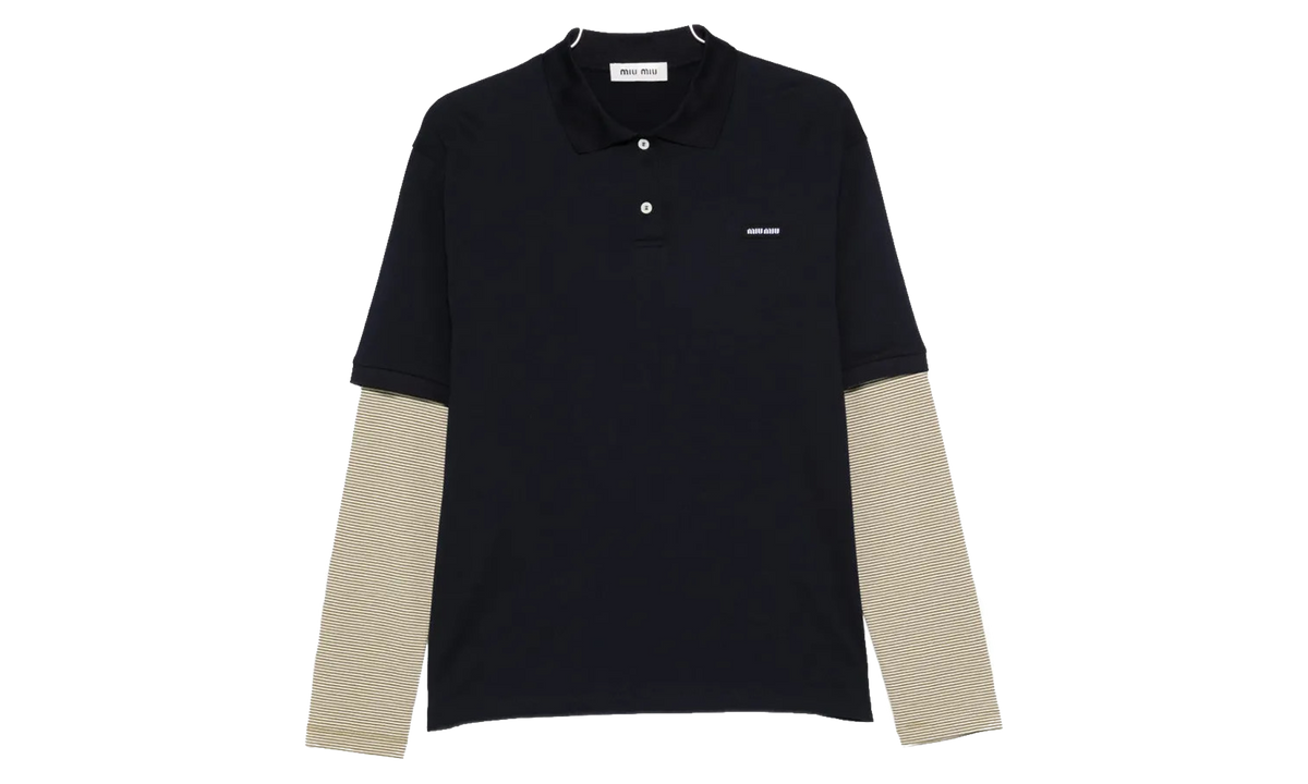Miu Miu Layered Polo Jersey Shirt WMNS "Blue / Olive" MJL076 17OR F0UD9