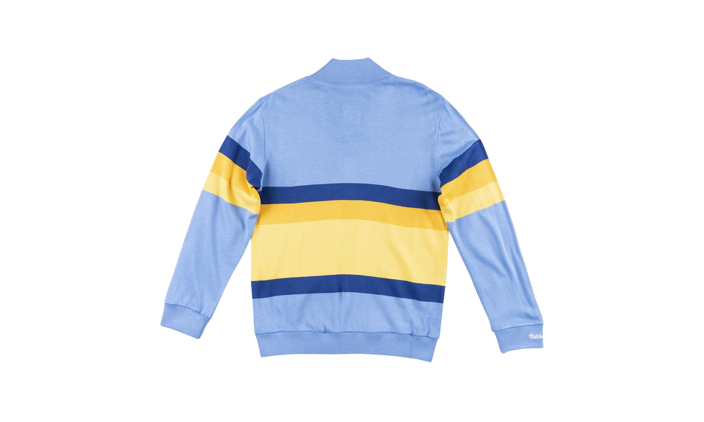 Mitchell & Ness MLB Front Stripe Full Zip Sweater "Milwaukee Brewers - Light Blue" SWTRAJ18024 MBRLTBL