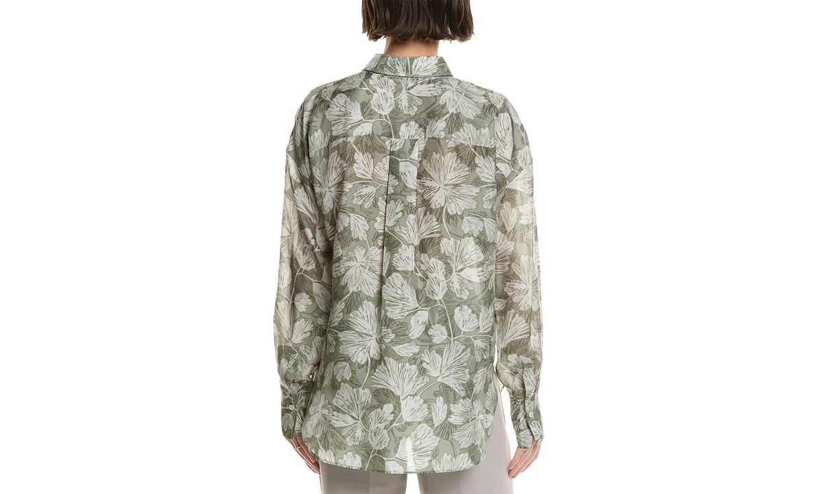 Brunello Cucinelli Silk Floral Blouse WMNS "Green" BRUN1331