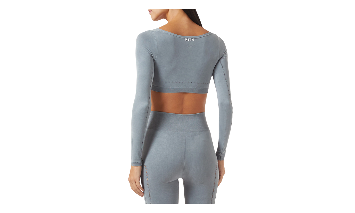 Kith Cadence Pointelle Long Sleeve Bra Top WMNS "Dark Grey" KHW030388 480