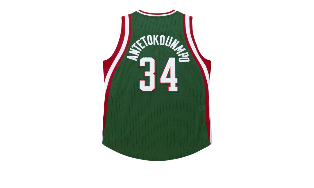 Mitchell & Ness Road Jersey "NBA Milwaukee Bucks 2013 Giannis Antetokounmpo" AJY44954 MBU13GANBUGN
