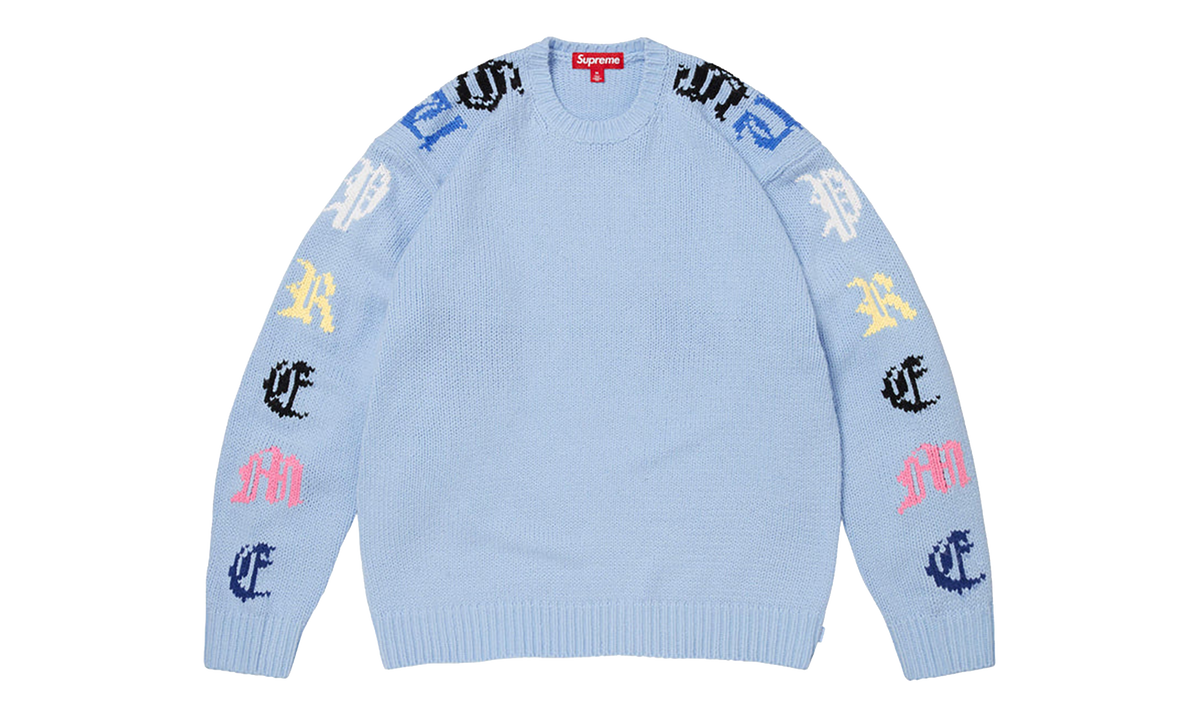 Supreme Old English Sleeves Sweater "SS26 - Light Blue" SU27138
