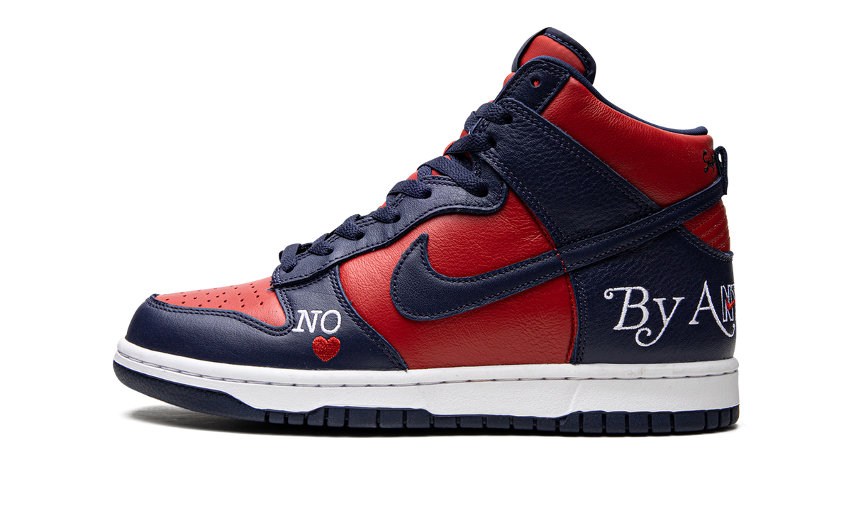 Nike SB Dunk High "Supreme - By Any Means - Navy/Red" DN3741 600