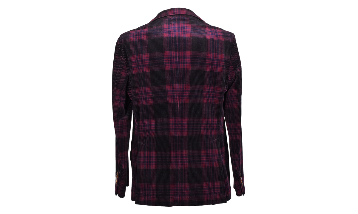 BRUNELLO CUCINELLI Plaid Corduroy Blazer "Burgundy" BRUN623