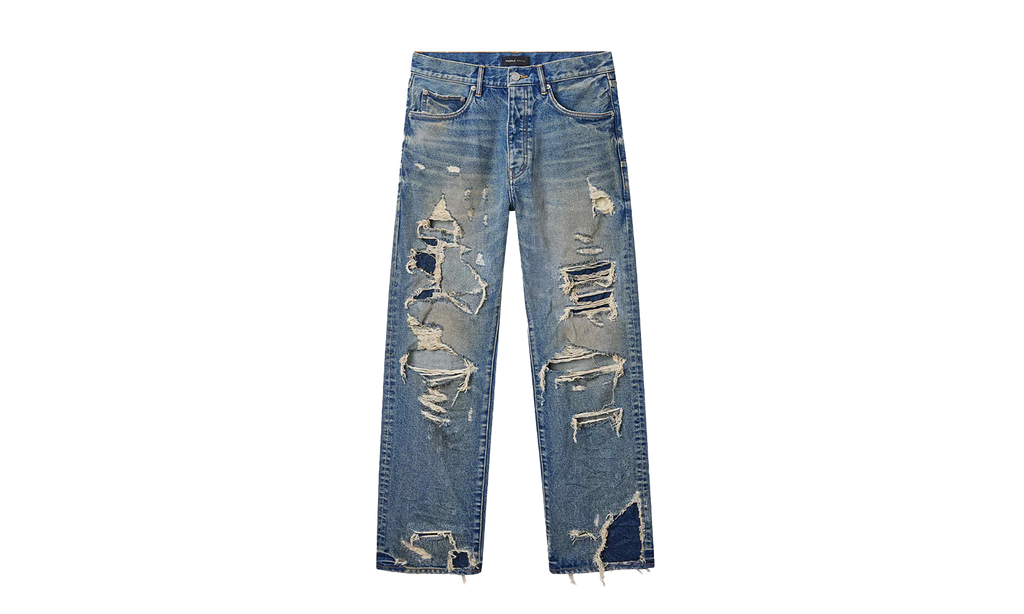 Purple Brand Dirty Repair Blowout Denim "Blue" P011 VTLG425