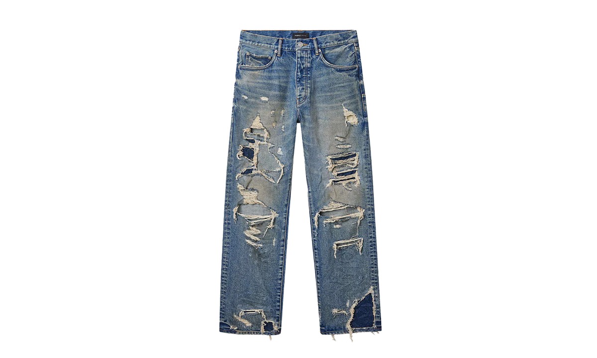 Purple Brand Dirty Repair Blowout Denim "Blue" P011 VTLG425
