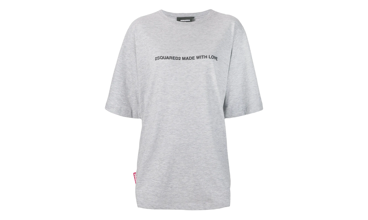 Dsquared2 Made With Love Logo Cotton T-Shirt "Grey" S75GD0028-S22146-857M