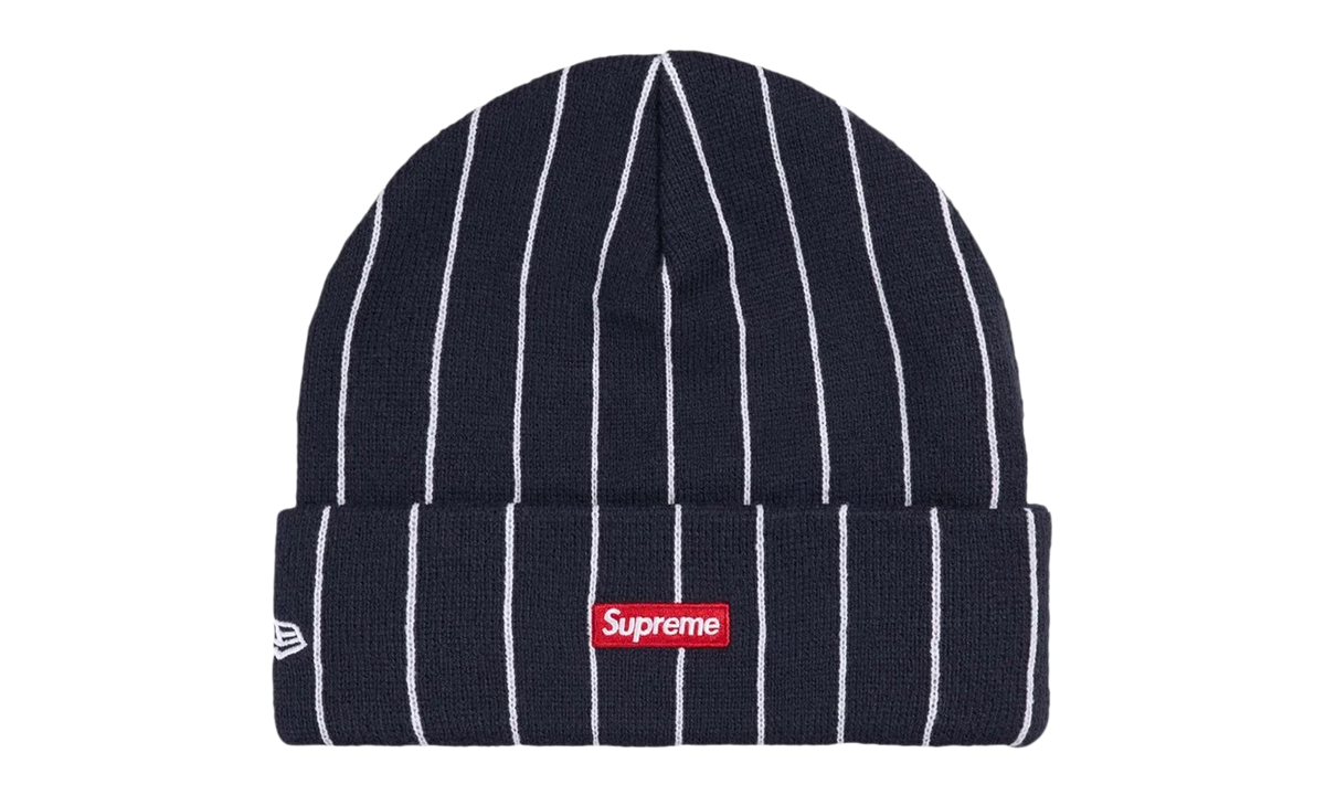 Supreme New Era Devil S Logo Beanie "SS26 - Stripe Navy" SU27488