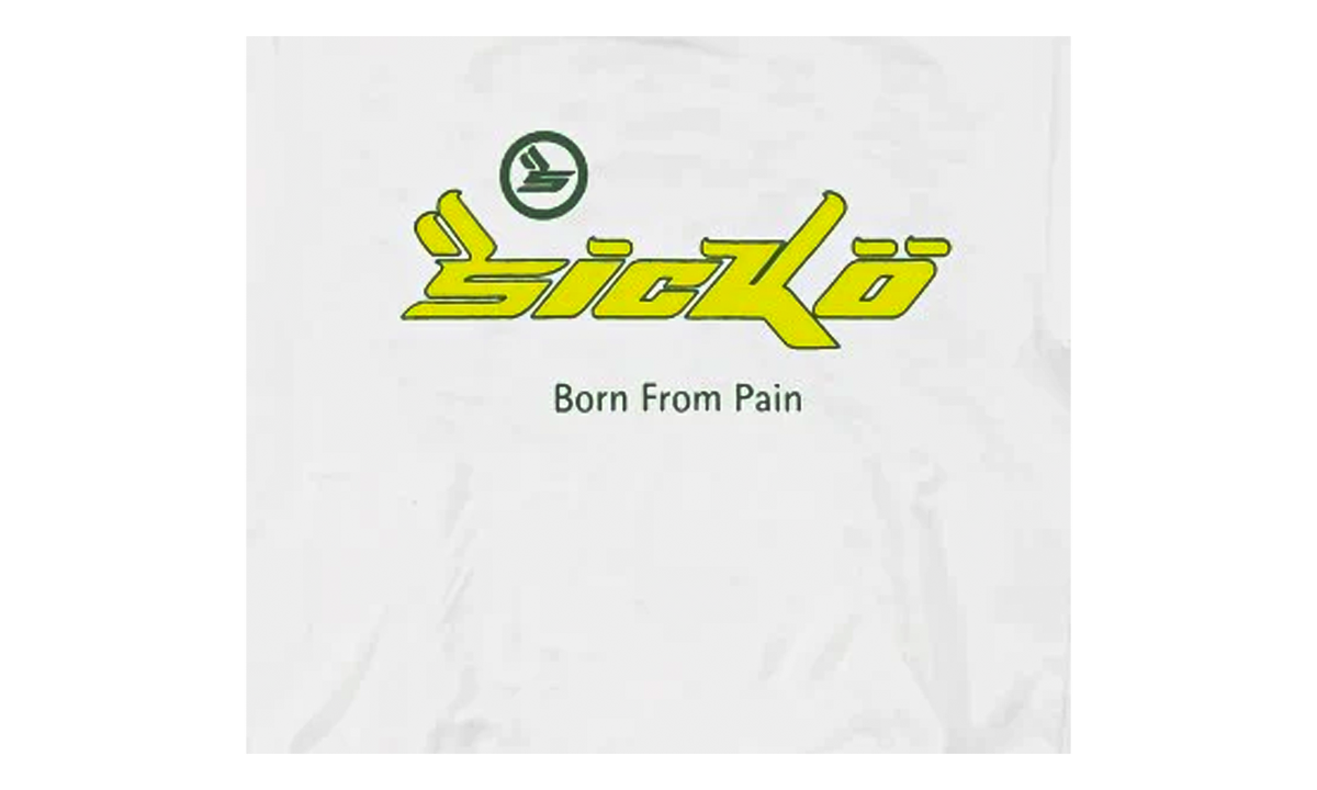 Sicko Bornfrompain OG Pain Hooded Sweatshirt "White / Lime" SCK004