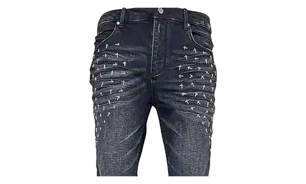 Rta Olivier Stacked Denim Jeans "Graphite Fade Cross" B1838GRFCS