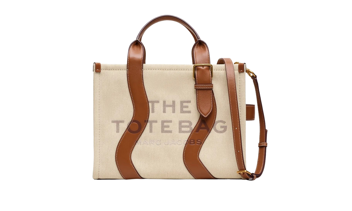 Marc Jacobs The Medium Tote Wavy Canvas Tote Bag "Beige / Argan Oil" 2S6HTT002H02 257