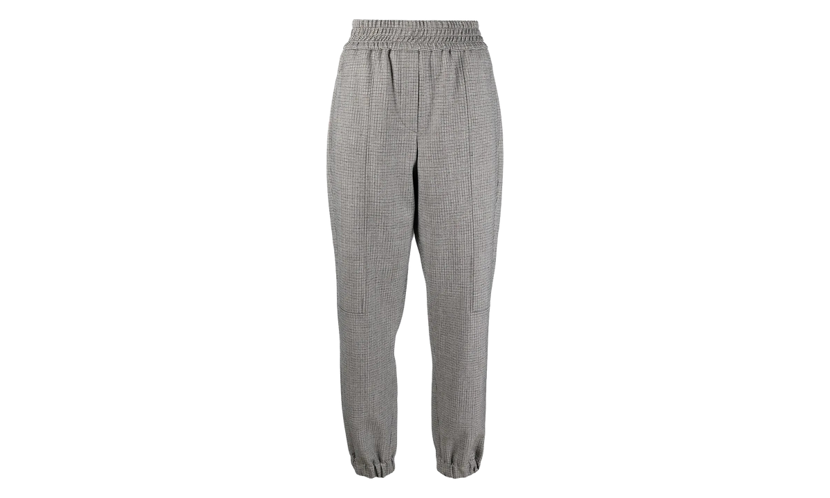 BRUNELLO CUCINELLI Houndstooth Elastic Waist Trousers WMNS "Gray" BRUN327