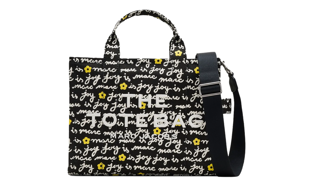 Marc Jacobs The Medium Tote Marc Is Joy Canvas Tote Bag "002 BLACK MULT" 2F5HTT002H02-002
