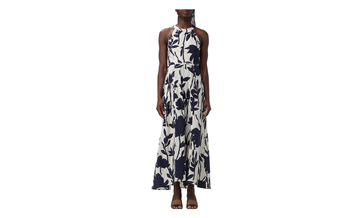 Brunello Cucinelli Floral Cotton Halter Dress WMNS "Panama / Blu" BRUN1298